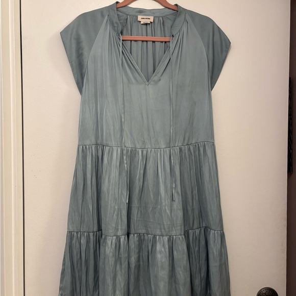 Zadig & Voltaire light blue/ grey Ritu Satin Mini Dress boho S - Picture 1 of 6